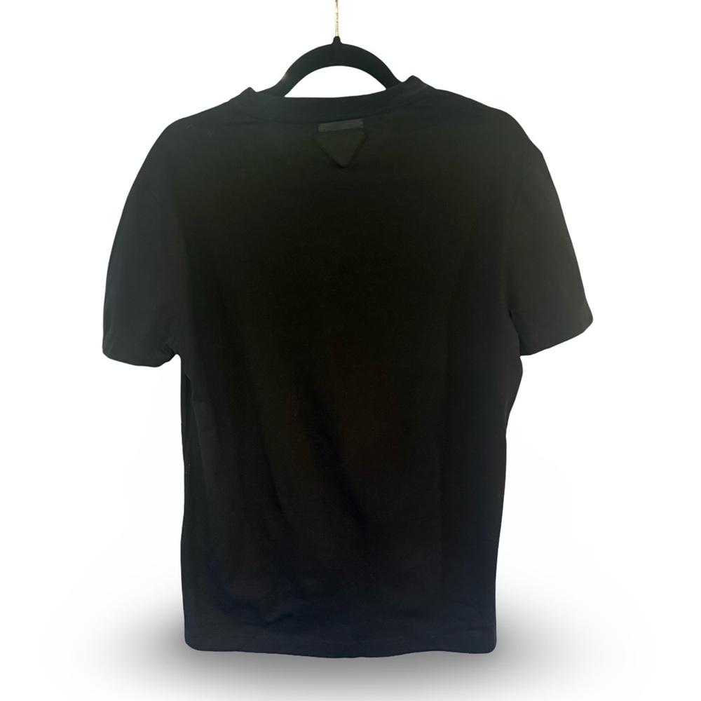 Prada Black Short Sleeve Tee triangle Prada logo back. Sz: M - Picture 1 of 5